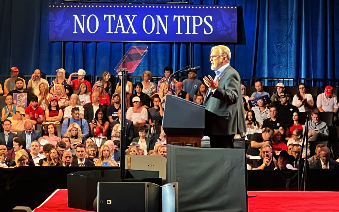 Marty O’Donnell speaks at August 5 rally featuring President Trump